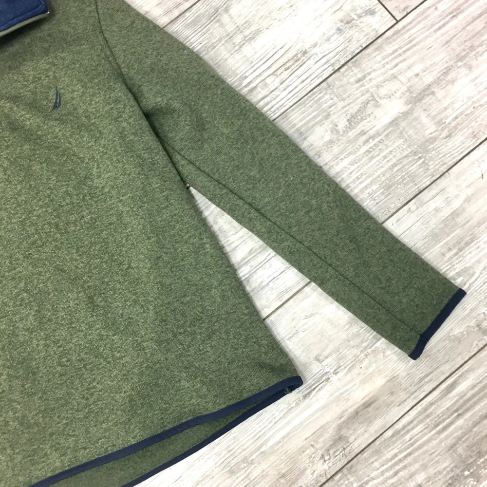 Nautica Men's Green Sweater pullover quarter zip small preppy nautical winter